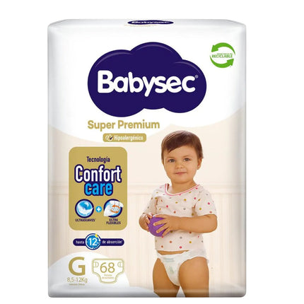 Babysec Pañales Bebé Super Premium G 68 unid | Apishop.cl