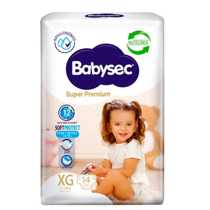 Babysec Pañales Bebé Super Premium XG 14 unid | Apishop.cl