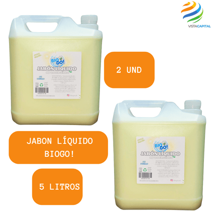 Jabon Liquido Para Manos Neutro Glicerina Bio Go Vainilla 5 Litros Eco 2 Unidades