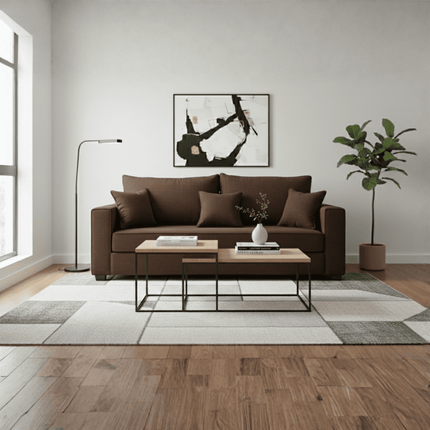 Sofa Aurelia 3 Cuerpos Tela Chocolate