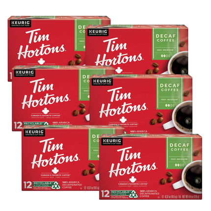 Cápsulas de café descafeinado Tim Hortons Medium Toast, compatibles con 12 x 6 pulgadas