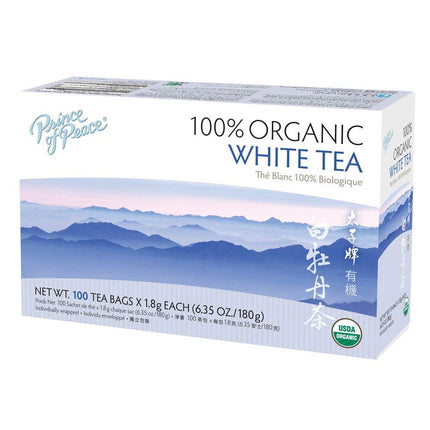 Té blanco orgánico Prince of Peace, 100 unidades