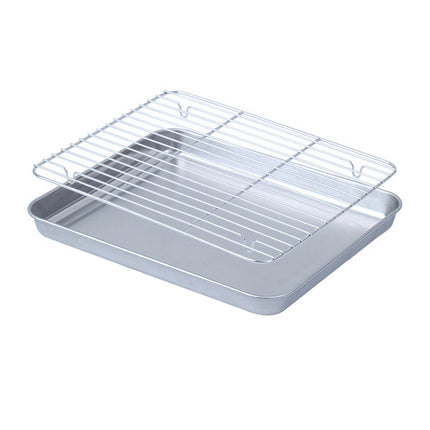 Bandeja Para Hornear Con Rejilla, Bandeja Para Galletas Duradera De Acero Inoxidable Para Restaurante, 25cm X 20,5 Cm