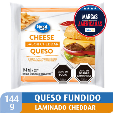 Queso Cheddar Laminado, 144 g