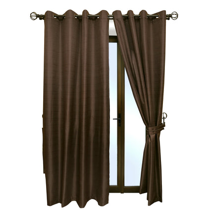 Set de Cortinas Blackout Con Argollas 6 Piezas Chocolate
