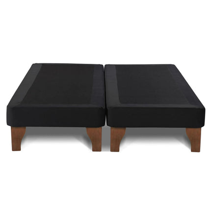 Base De Cama Europea 2 Plazas Negro Felpa 150X200cm