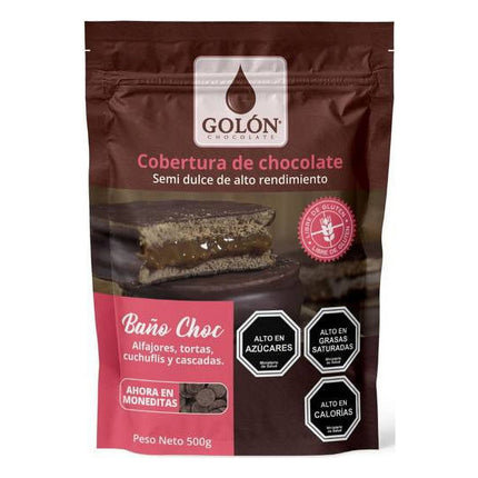 Cobertura Chocolate Semi Dulce 500g Golon