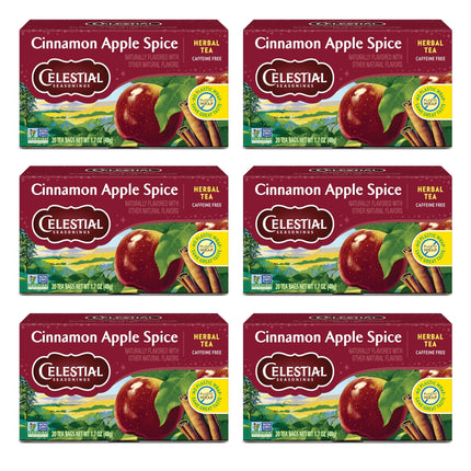 Té de hierbas Celestial Seasonings, canela, manzana y especias, 20 bolsas