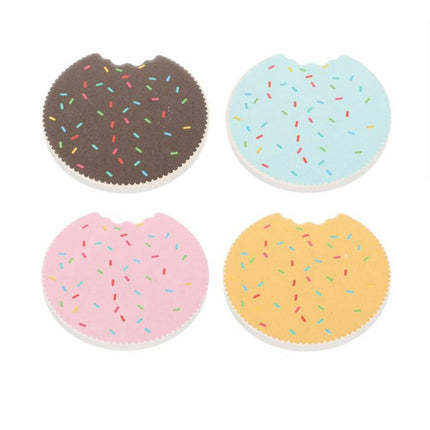 Set 4 Posavasos Colorido Ceramica Y Corcho 4 Piezas Galleta