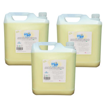 Jabon Liquido Para Manos Neutro Glicerina Bio Go Vainilla 5 Litros Eco 3 Unidades