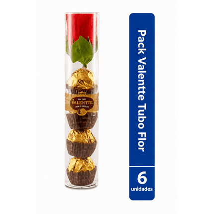 Pack 6 Bombones Valentte Tubo Flor T 4 50g
