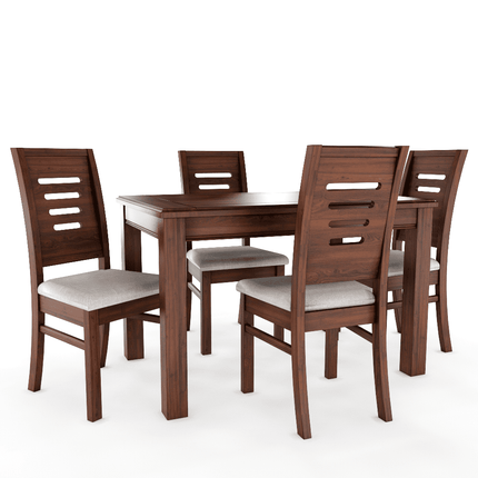 Juego de Comedor ROMA 4 Sillas chocolate Mesa Rectangular Madera