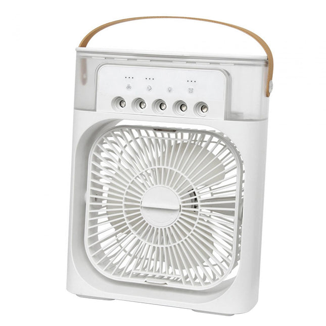 Ventilador De Nebulización Pequeño Ventilador De Refrigeración Silencioso 3 Velocidades Ventiladores USB Para Automóvil Interior Oficina Blanco