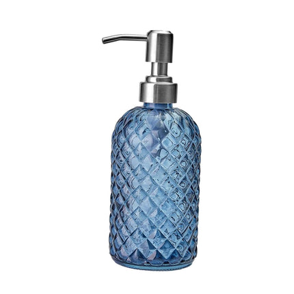 Dispensador De Jabón De Vidrio Con Bomba De Acero Inoxidable 304 Para Lavandería, Hotel, Cocina, Azul