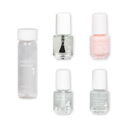 Mini kit para el cuidado de las uñas Dazzle Dry, sistema de 4 pasos, fresas y macarrones