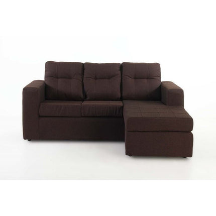 Sofá Modular Rodas 3 Cuerpos Tela Chocolate