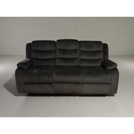 Sofa Reclinable Relaxline 3 Cuerpos Chocolate Oscuro posa Vaso Felpa
