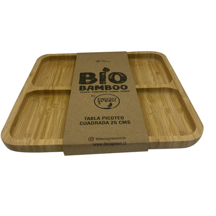 Tabla Picoteo Bio Bamboo Cuadrada 25 cm