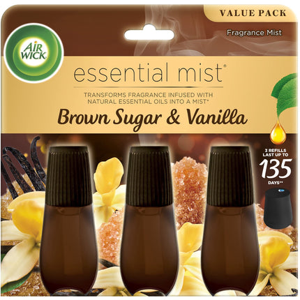 Recambio Air Wick Essential Mist con azúcar moreno y vainilla, 3 unidades