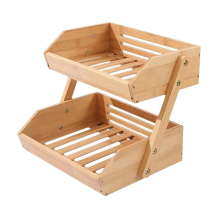Cesta De Bambú Para Frutas, Estantes Para Despensa, Cesta Para Pan Y Verduras Para Despensa, Cocina, 2 Capas