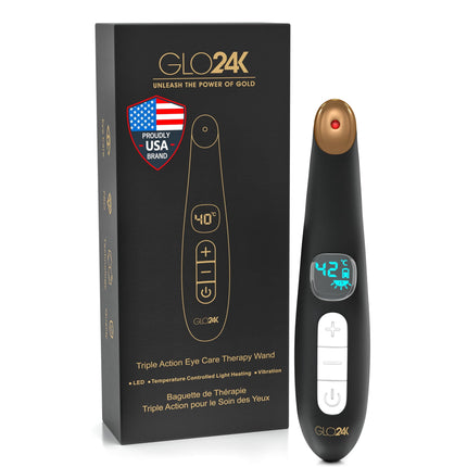 Masajeador de belleza para el cuidado de los ojos GLO24K para una piel radiante