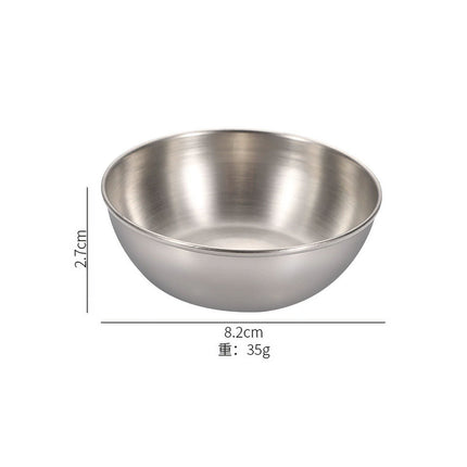 XmhyTop 2 Platos para Condimentos de Acero Inoxidable - Color Plata, Tamaño 8.2x2.7 cm, Juego Ideal para Salsas