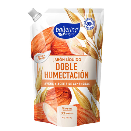 Jabón Líquido Ballerina Doble Humectación Avena y Aceite de Almendras