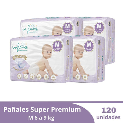 Pañal Desechable Super Premium M INFANS 120 UND