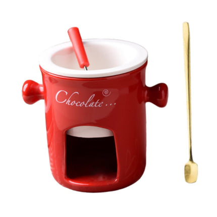 Taza Para Fondue, Para Derretir Queso, Mantequilla, Postre Casero, Taza Para Derretir Chocolate, Color Rojo