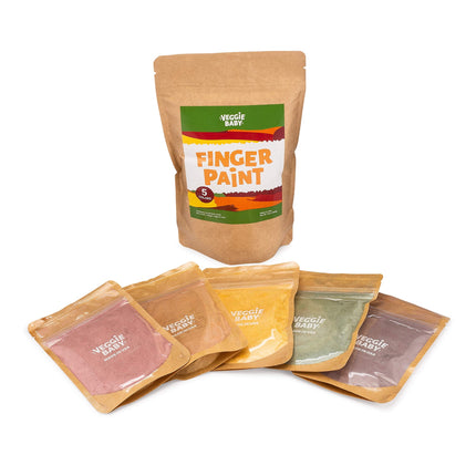 Finger Paints Veggie Baby Vegan para niños pequeños, 5 colores, 60 ml