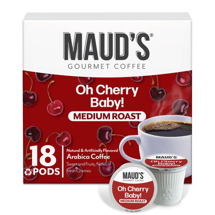 Coffee Pods Maud's con sabor a cereza, 18 quilates, tostado medio, 100% arábica