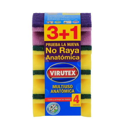 Esponja Multiuso Antibacterial Acanalada, 1 Un