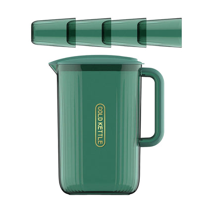 Jarra De Agua De 2,2 L Resistente Al Calor Para El Hogar, Oficina, Agua Fría, Tarro De Jugo, Verde Y 4 Tazas
