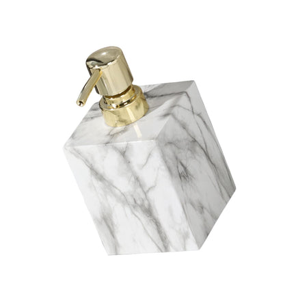 Dispensador De Jabón Rústico, Botella De Loción Con Bomba Vacía Para Cocina, Baño, Baño, Blanco Y Dorado