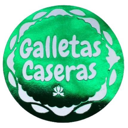 Sticker Galletas Caseras Verde 100un 38mm