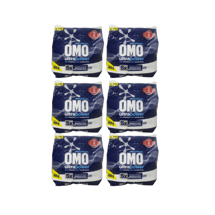Pack 6 Unidades detergentes en polvo Omo ultrapower 400 grs