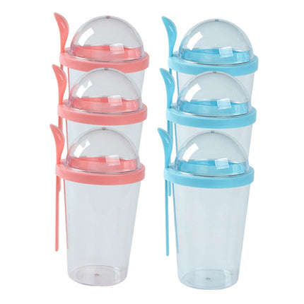 6 Piezas Vaso De Yogur Para Cereales Vaso De Leche Para Yogur Con Tapa Para Pudín Ensalada Yogur