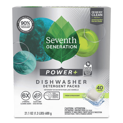 Paquetes de detergente para lavavajillas Seventh Generation, 40 tabletas