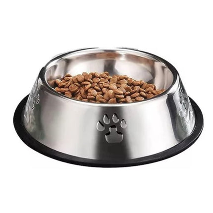 Comedero Perro Platos Para Perros Gatos Mascotas 18cm Color Metalico