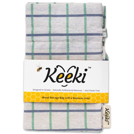 Bolsa de pan Keeki Bag The Original Beeswax de lino azul