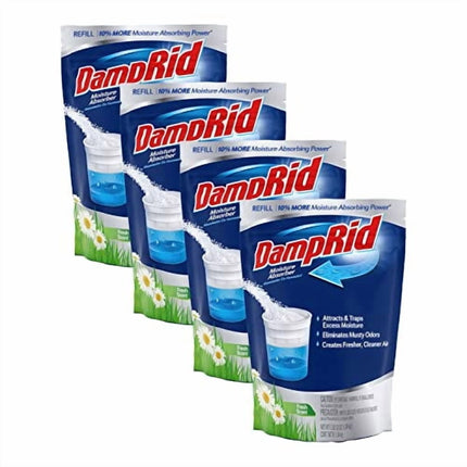 Bolsa de recarga DampRid, absorbente de humedad, 1,3 L, paquete de 4 unidades, aroma fresco