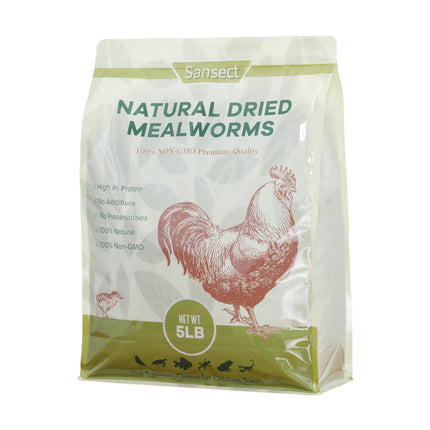Alimento para gallinas SANSECT 2,3 kg de gusanos de la harina naturales, alto en proteína