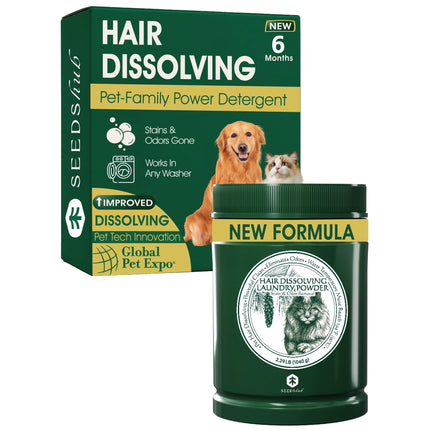 Detergente en polvo para ropa que disuelve pelos de mascotas Seedshub 1,04 kg, suministro para 6 meses