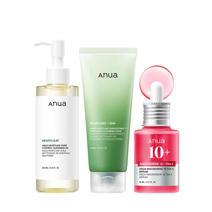 Set de cuidado de la piel ANUA 3-Step Glass Skin Beginner con aceite limpiador