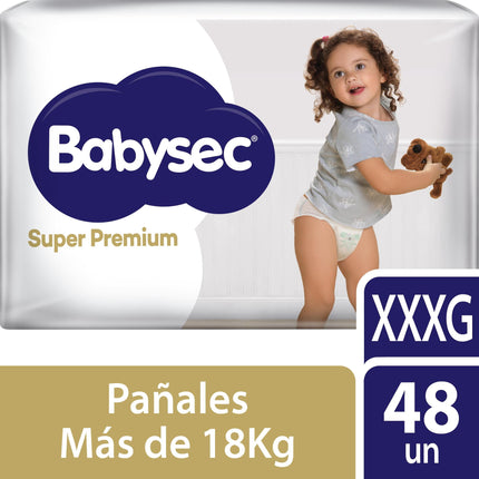 Pañal de bebé Babysec Super Premium  XXXG 48un