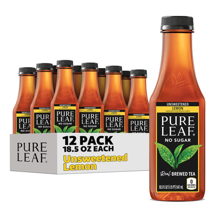 Té helado Beverage Pure Leaf, limón sin azúcar, 547 ml (paquete de 12)