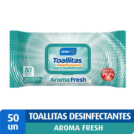 Toallitas Desinfectantes Fresh Bolsa Resellable, 50 Un