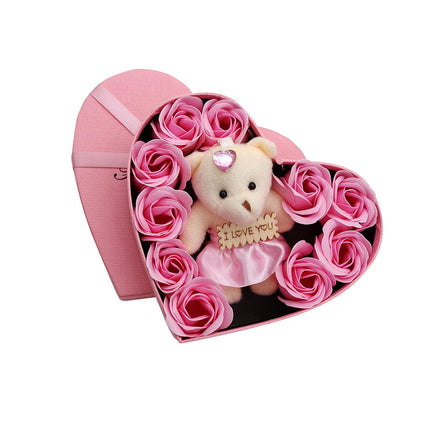 Jabón Rosa Caja De Flores Flor Artificial Para Acción De Gracias Regalo Del Día De San Valentín Rosa