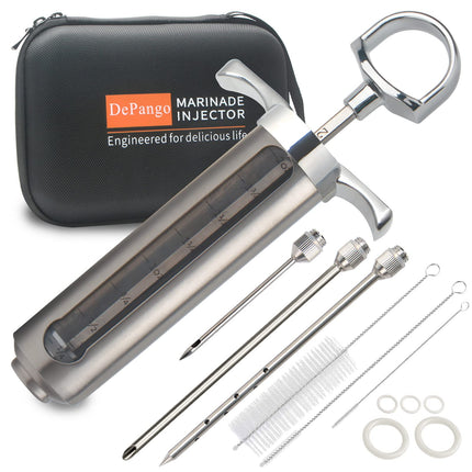 Inyector de carne DePango de acero inoxidable con medición de 60 ml