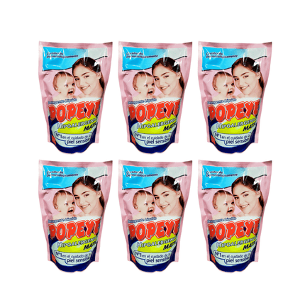 Pack 6 Detergentes Liquido Popeye Hipoalergenico 800ml